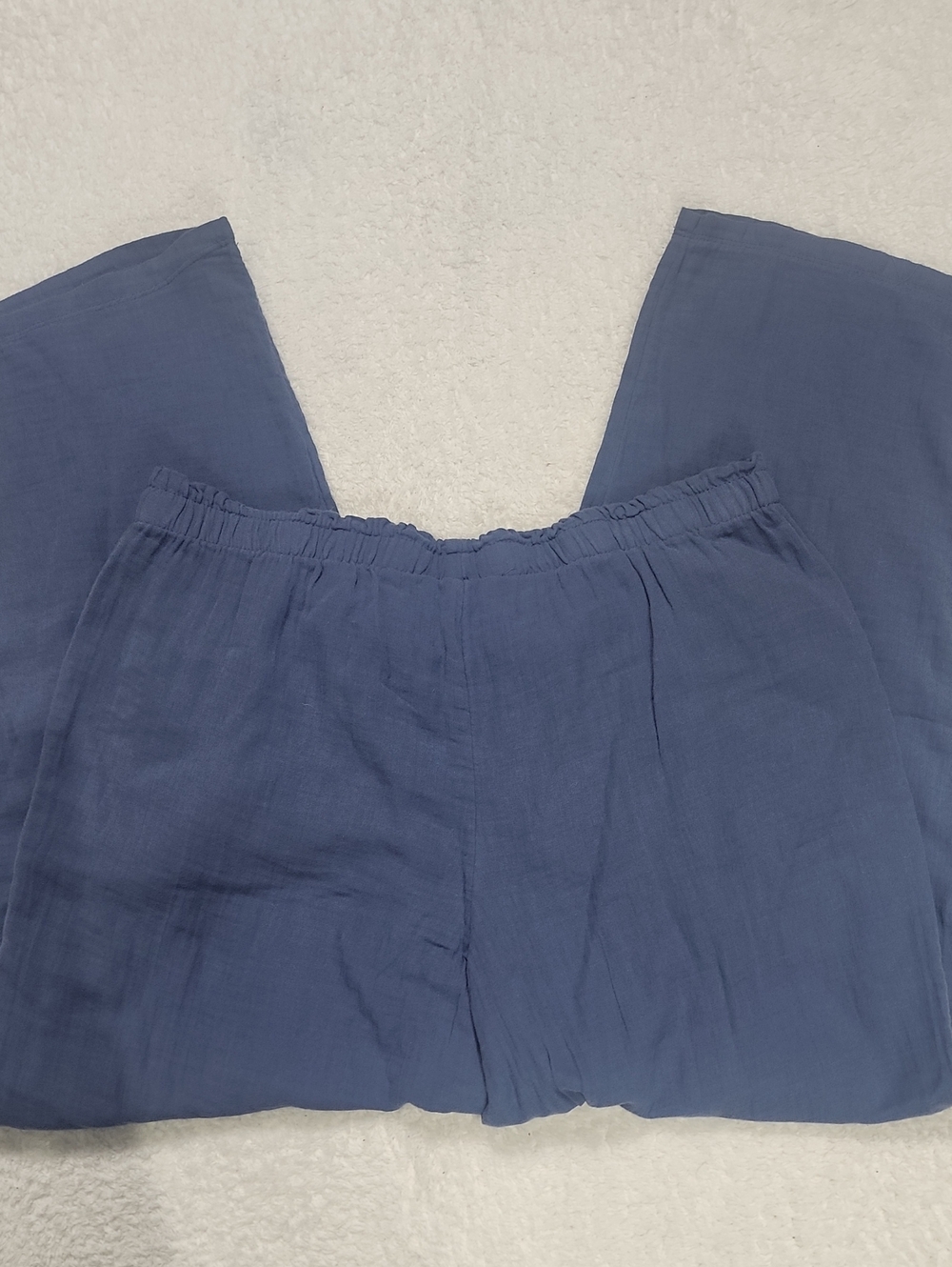 Coldwater Creek Gauze Pull On Pant Blue 30" Inseam New With Pockets - Picture 6 of 9